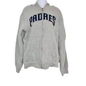 Genuine Merchandise Hoodie Youth Sweatshirt SZ M Gray Padres Zip Up Casual